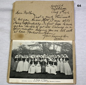 Photo letter card with nurses WW1