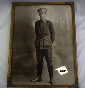 Framed studio photo AIF soldier WW1