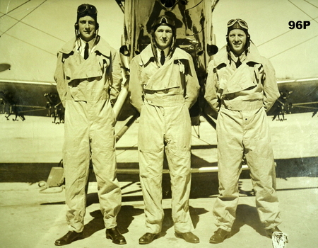 Photograph showing three airmen prior WW2