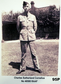 Photograph in gardens of an RAAF airman