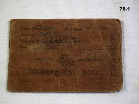 Service Pay Books AIF WW2