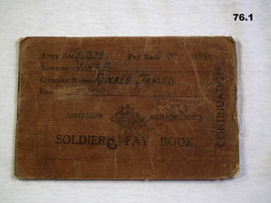 Service Pay Books AIF WW2