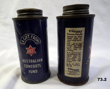 Australian Comforts fund talcum powder
