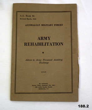 Booklet, Army rehabilitation for defence personnel