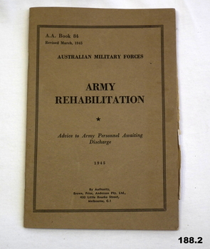 Booklet, Army rehabilitation for defence personnel