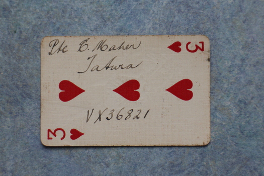 Three of hearts signed by a soldier