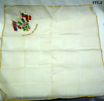 Embroidered colour silk handkerchiefs WW1