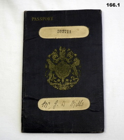 Passport book issued post WW1