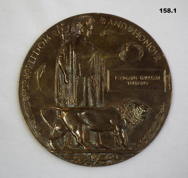 Memorial plaque given to next of kin