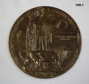 Memorial plaque given to next of kin