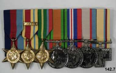 Set of 7 medals re Fred Carleton.