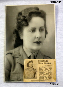 Photo of female service women and text
