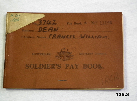 Brown coloured service pay book