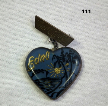 Trench art Perspex brooch made 1945