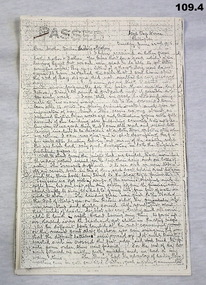 Copy of a letter written on ANZAC WW1