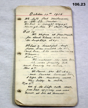 Diary of an AIF soldier WW1