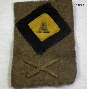 Anzac Uniform colour patch and crossed rifles