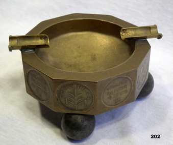 Ornate trench art cigarette ash tray WW2