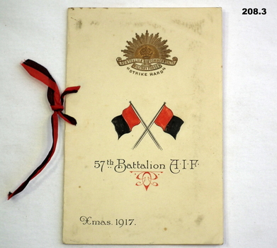 57th Battalion AIF Christmas card 1917