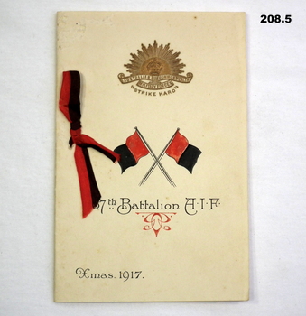 57th Battalion AIF Christmas card 1917