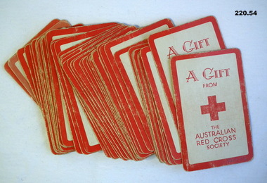 Set of playing cards Red Cross issue to soldiers.