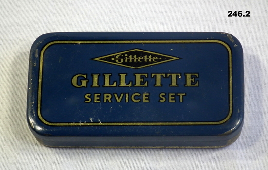 Blue Gillette Razor blade set tin
