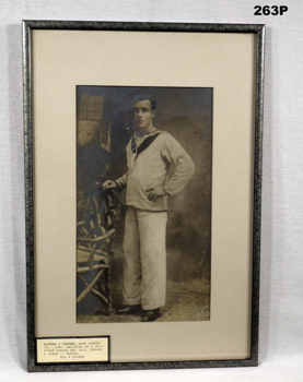 Framed photograph of a Sailor WW1