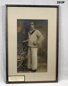 Framed photograph of a Sailor WW1