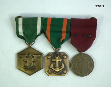 Set of three USA medals, commendation, conduct, achievement.