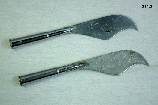 Trench art butter knives New Guinea 1944