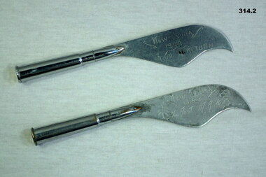 Trench art butter knives New Guinea 1944