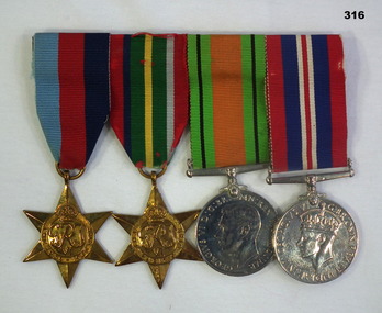 British brass plate mounted medal set WW2