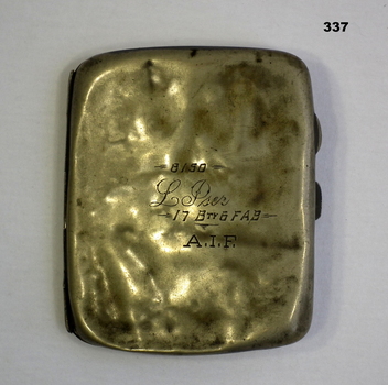 Engraved cigarette case from WW1