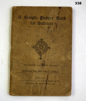 Book, a simple prayer book for soldiers