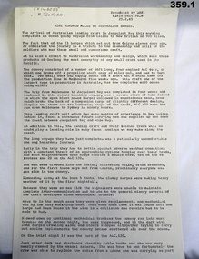 Typed document on Barge journey 1945