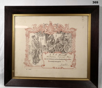 Framed disabled certificate soldier WW1