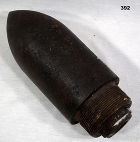 Solids steel projectile from a Centurian Tank