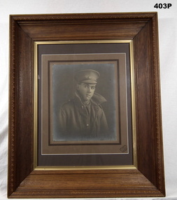 Ornate framed photo of a WW1 soldier