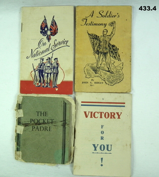 Four religious booklets issued to WW2 soldiers