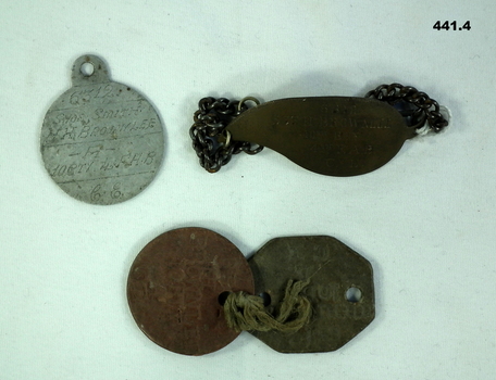 Three sets of Identity disc’s WW1