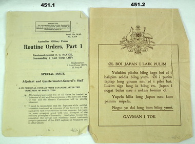 Flyer - LEAFLETS, C.1945