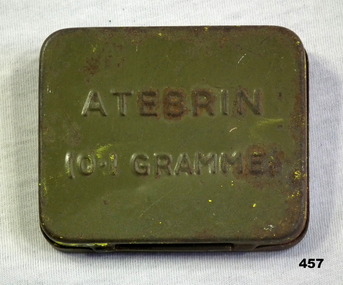 Atebrin tin for malaria  tablets