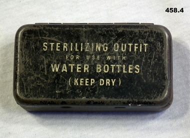 Tin of water sterilisation tablets