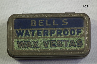 Bells water proof Wax vesta tin