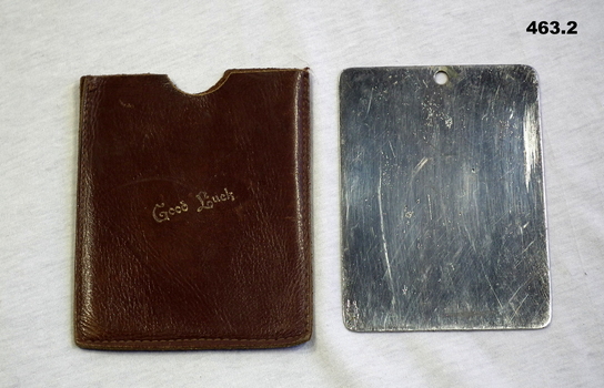 Shaving mirror with leather wallet