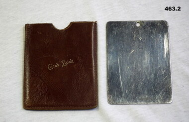 Shaving mirror with leather wallet
