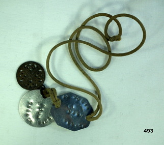 Pair of Identity disc’s with religious symbol