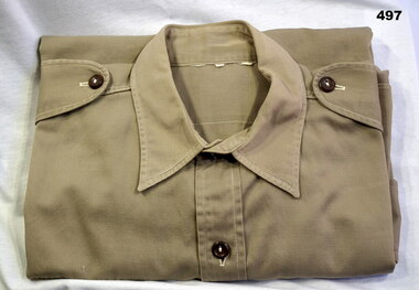 Khaki cotton uniform shirt AIF WW2