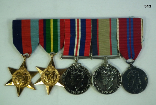 Brass plate mounted medal set AIF WW2