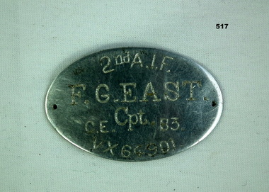 Personal Identification disc with family names on